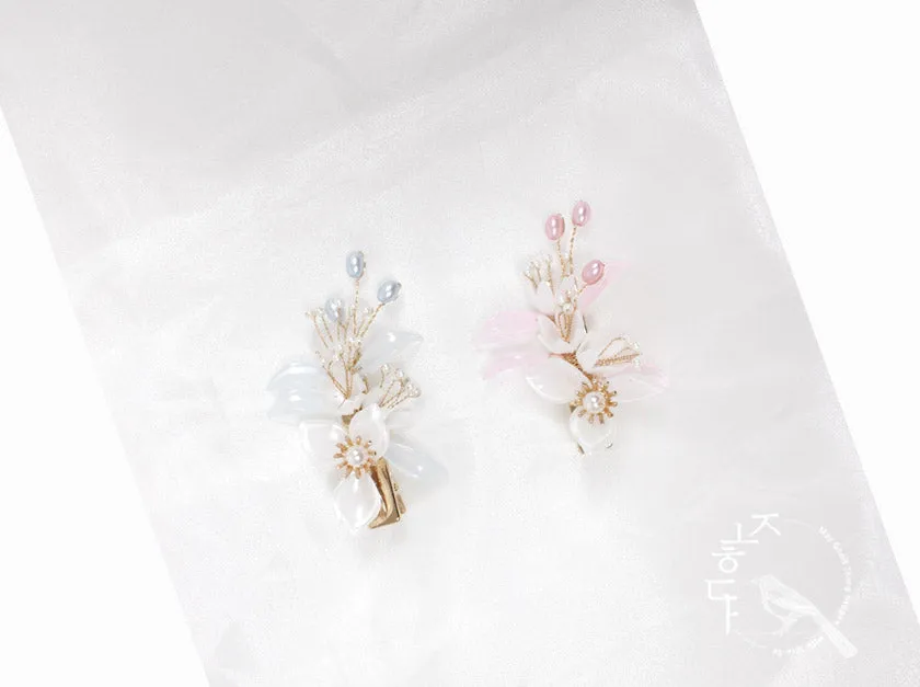 Flower Hair pin in Pink and Skyblue (2 Colors)