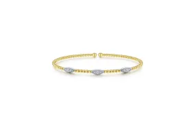Gabriel & Co. Diamond Marquise Station ‘Bujukan’ Cuff Bracelet