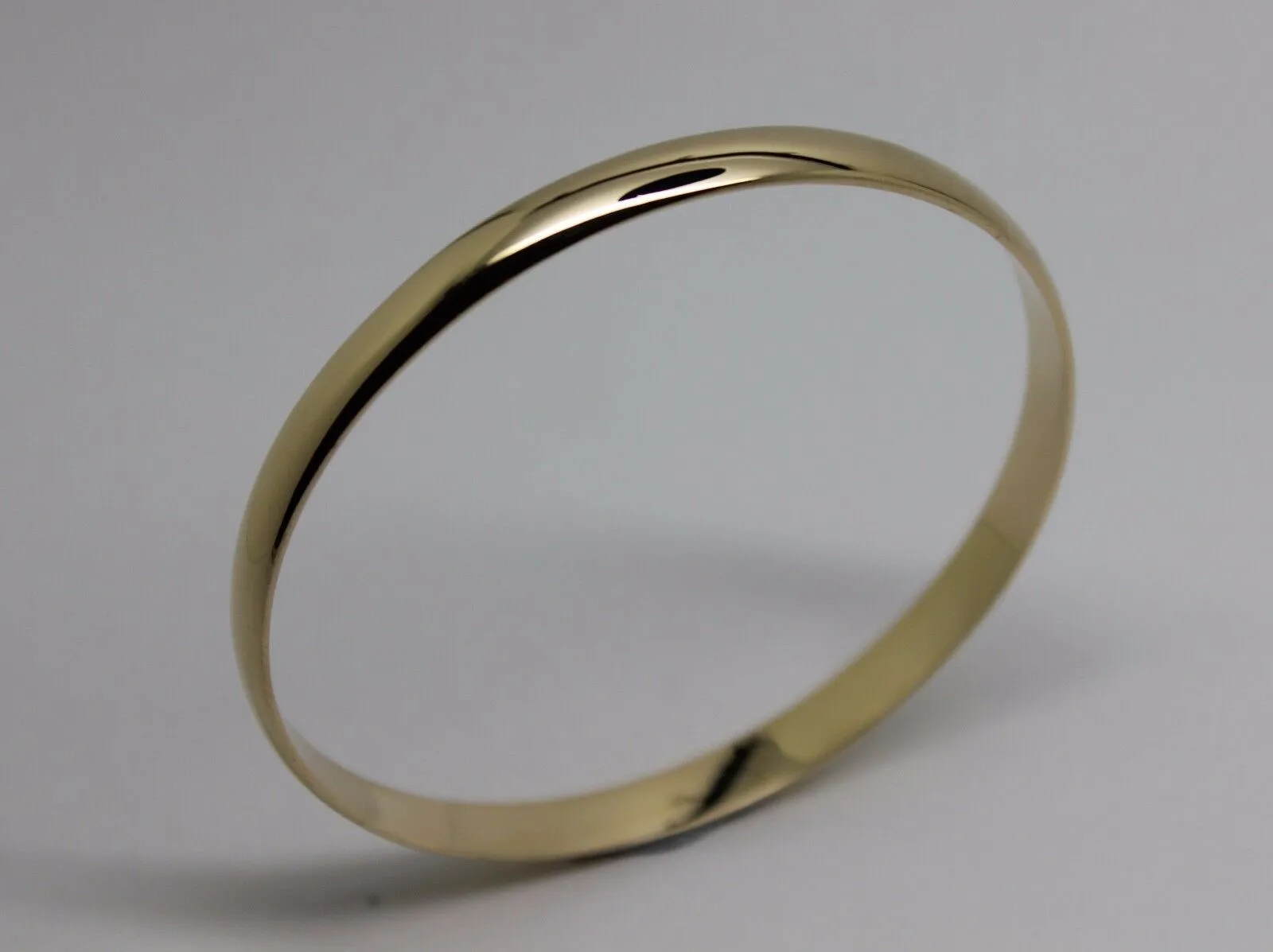 Genuine 9ct 9kt FULL SOLID Heavy Yellow, Rose or White gold 5mm wide half round 57mm inside diameter