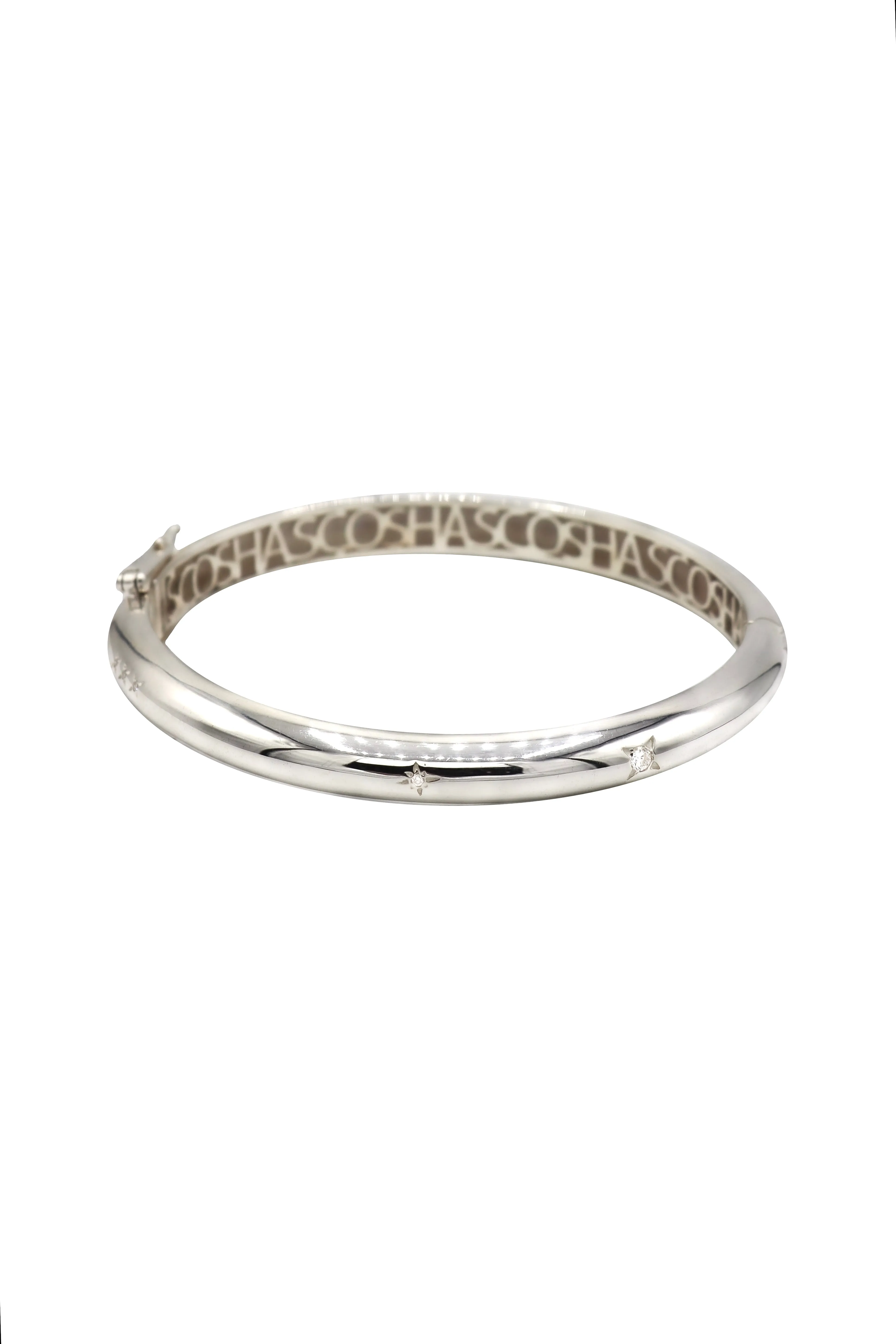 Go Bold Classic Bangle with Diamonds in Sterling Silver