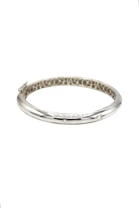 Go Bold Classic Bangle with Diamonds in Sterling Silver