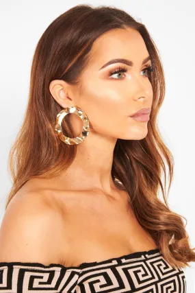 Gold Chunky Hoop Earrings - Idell