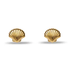 GOLD COQUILLE STUD EARRINGS