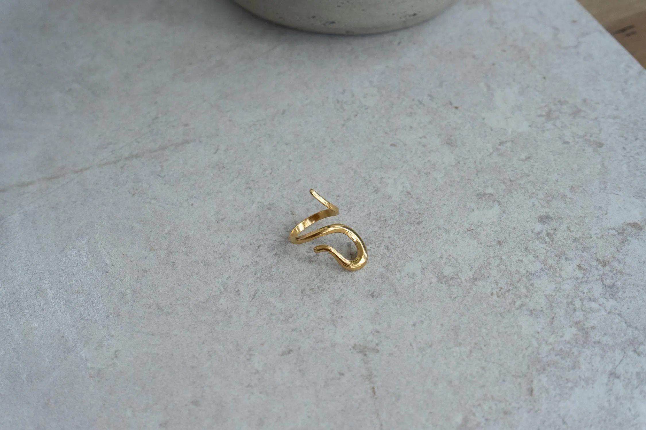 Gold Dainty Abstract Snake Ring