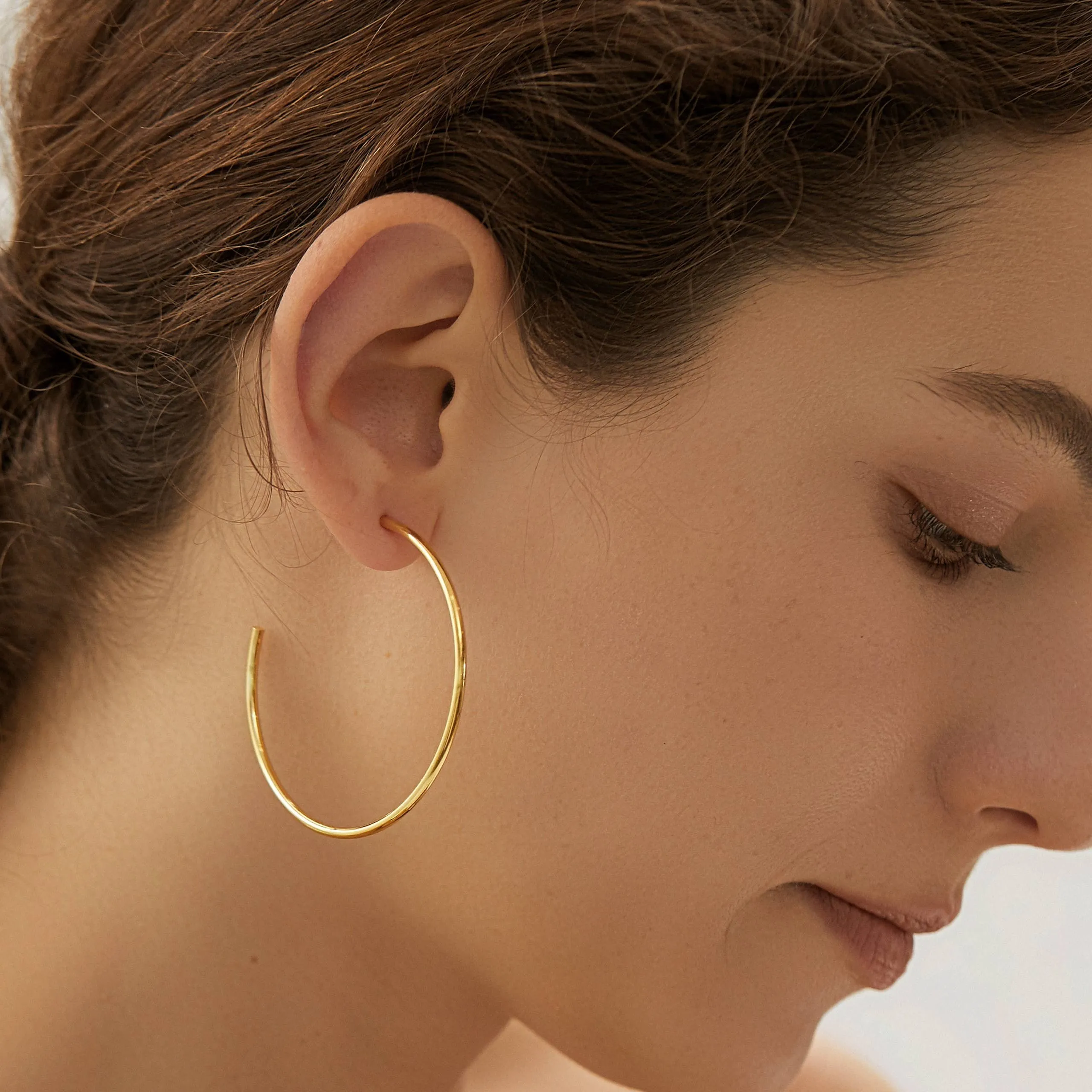 Gold Hoop Large Statement Earrings