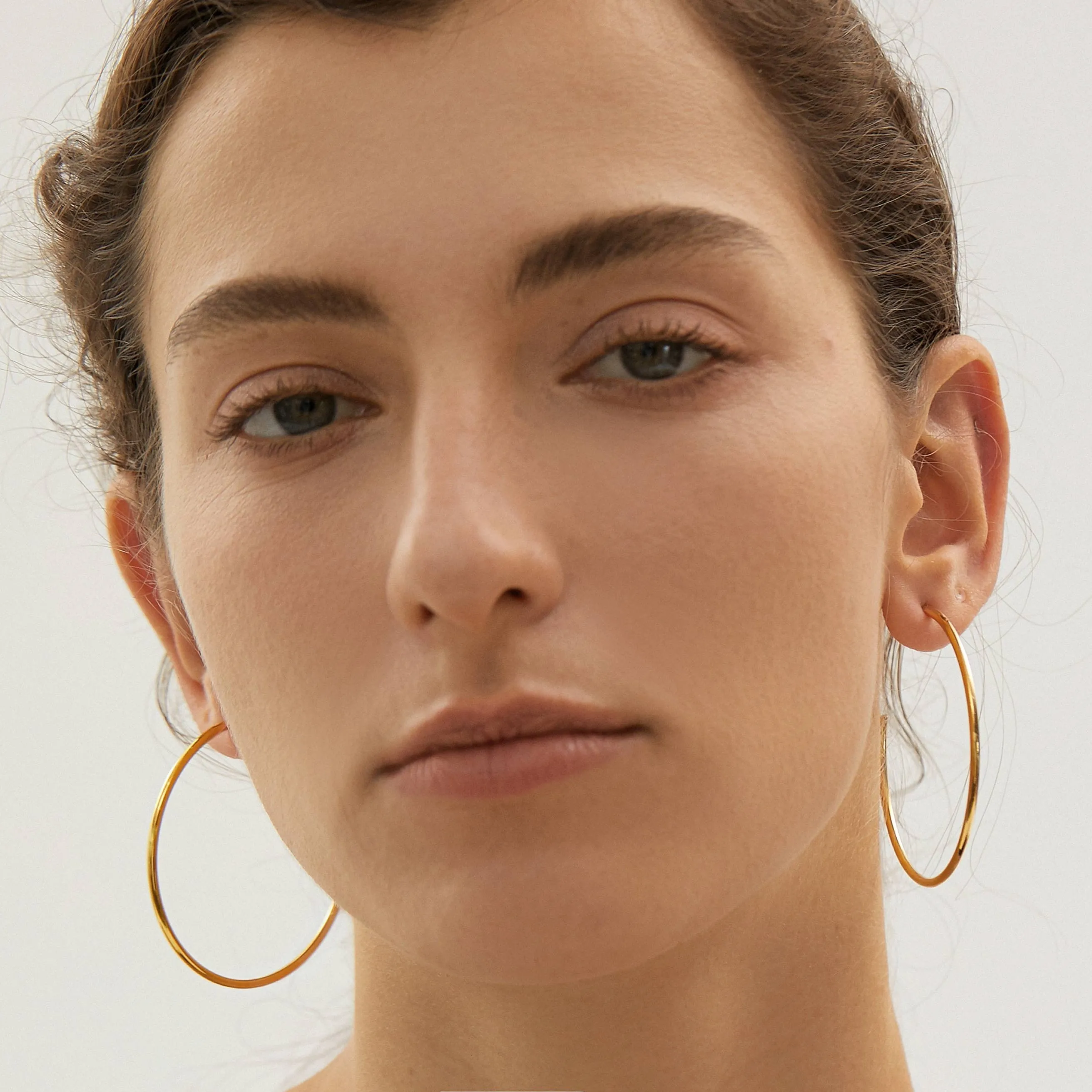 Gold Hoop Large Statement Earrings