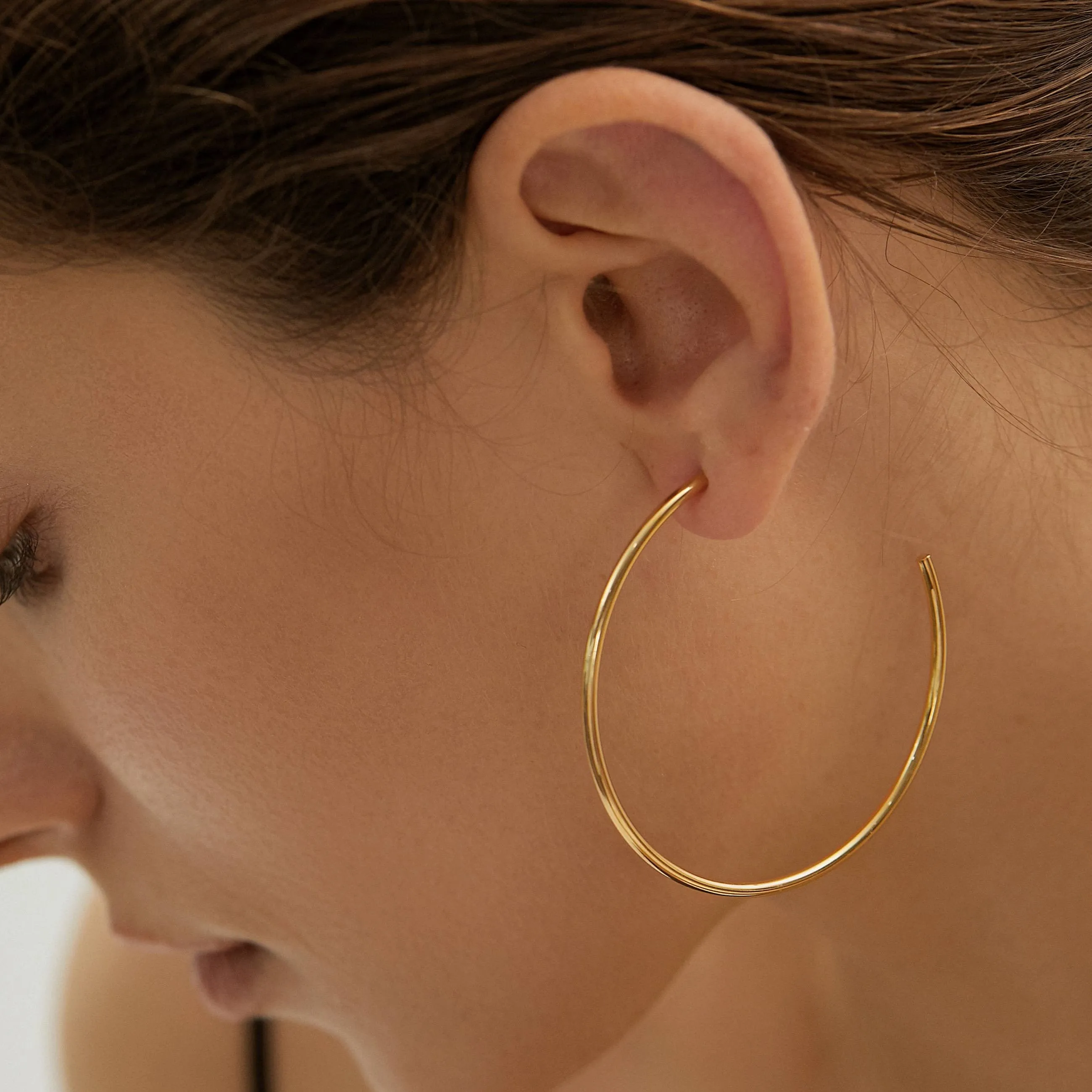 Gold Hoop Large Statement Earrings