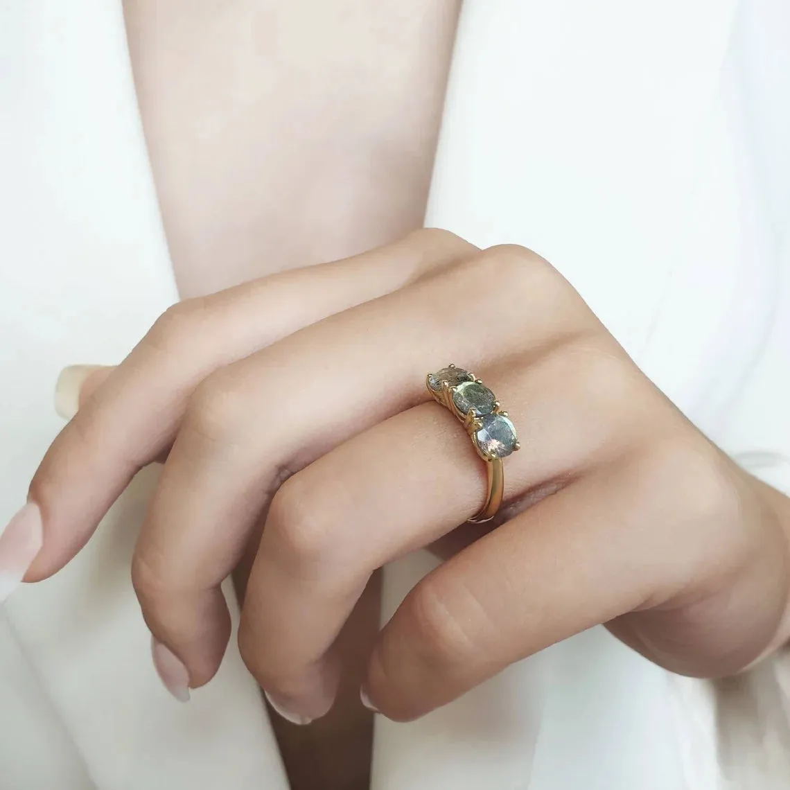 Gold Labradorite Ring