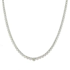 Graduated Bezel-Set 16-Inch Diamond Necklace