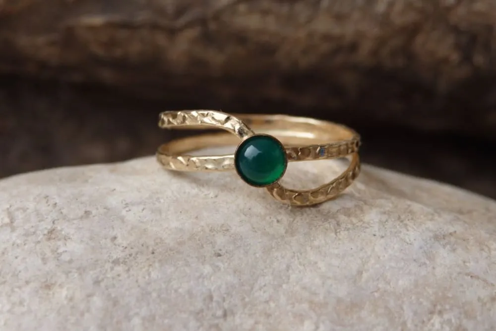 Green Agate Ring