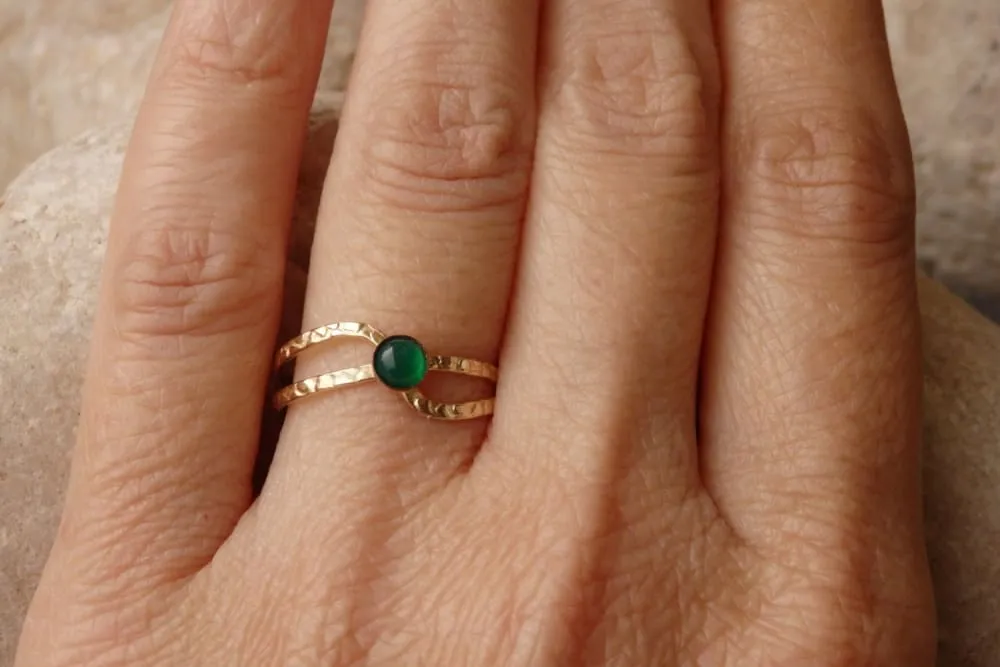 Green Agate Ring