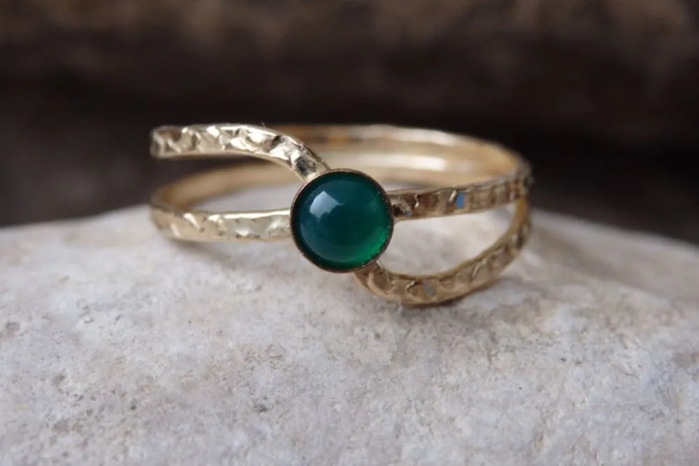 Green Agate Ring