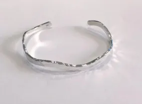 Hammered Silver Cuff Bangle