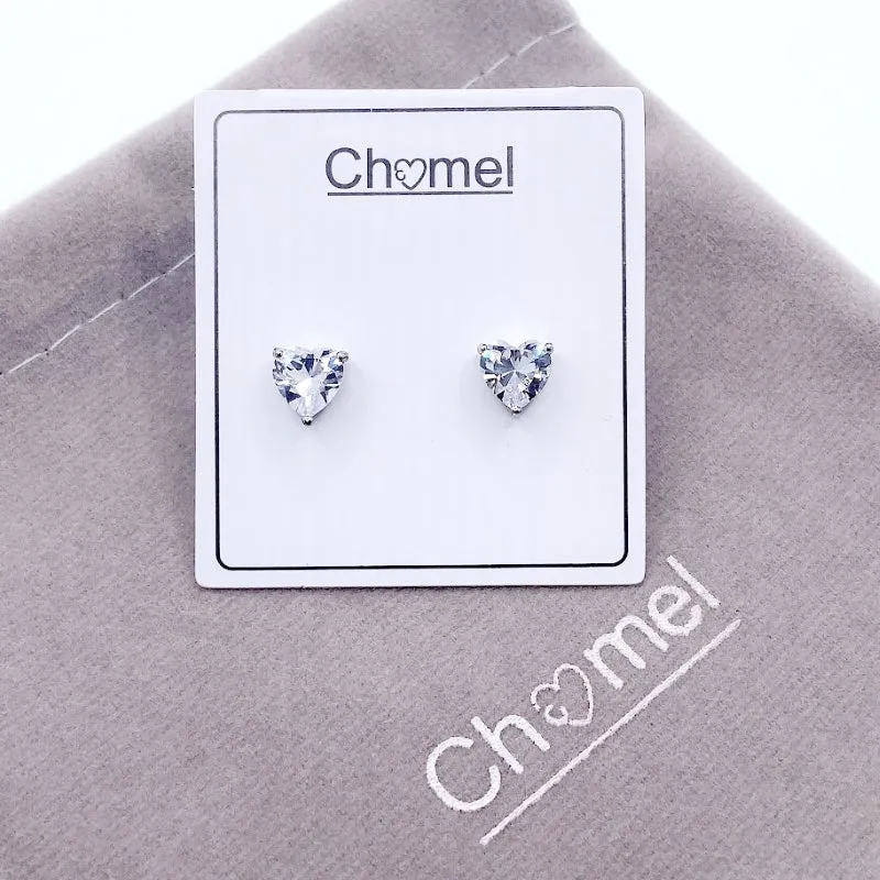 Heart 6mm Cubic Zirconia Solitaire Earring