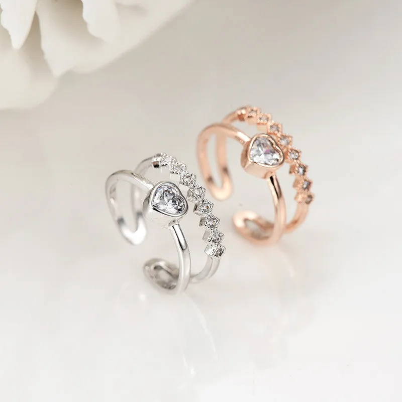 Heart Austrian Crystal Toe or Mid Finger Ring