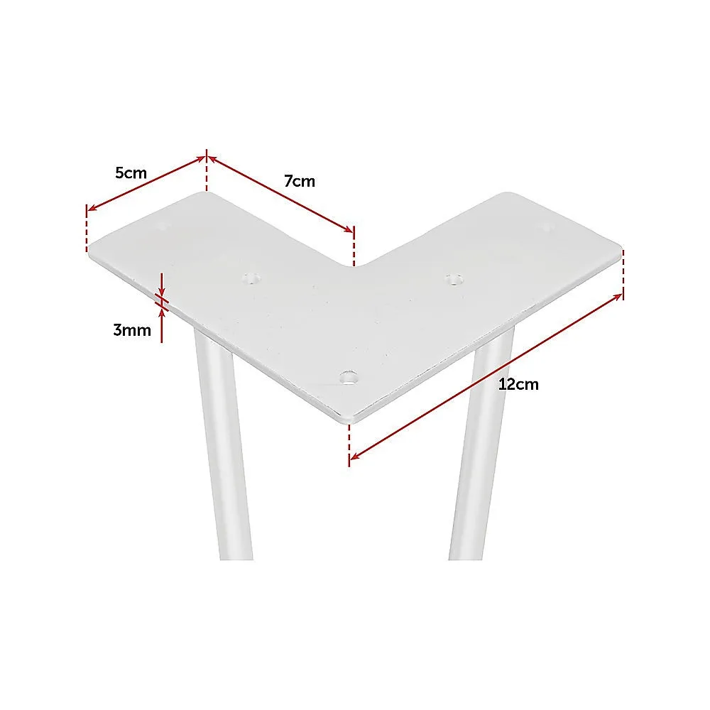 Heavy-Duty White Hairpin Table Legs, 41cm Steel Set of 4