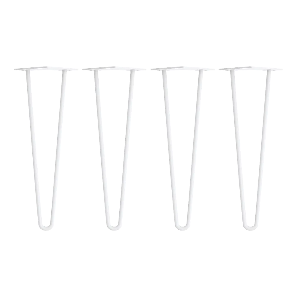 Heavy-Duty White Hairpin Table Legs, 41cm Steel Set of 4
