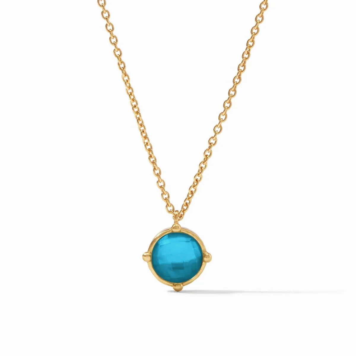 Honeybee Solitaire Necklace - Iridescent London Blue