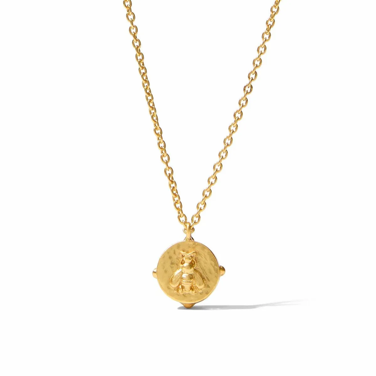 Honeybee Solitaire Necklace - Iridescent London Blue