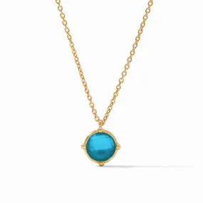 Honeybee Solitaire Necklace - Iridescent London Blue