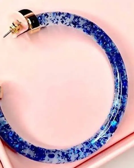 Hoop Earrings in Blue | Blue