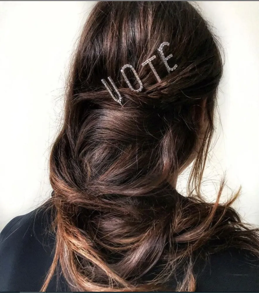Hot selling rhinestone letter hairpin(A11142)