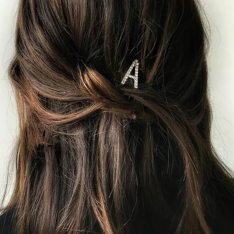 Hot selling rhinestone letter hairpin(A11142)