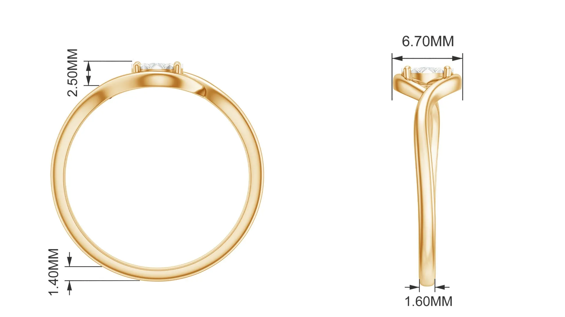 Illusion Set Round Cut Diamond Promise Ring in Gold