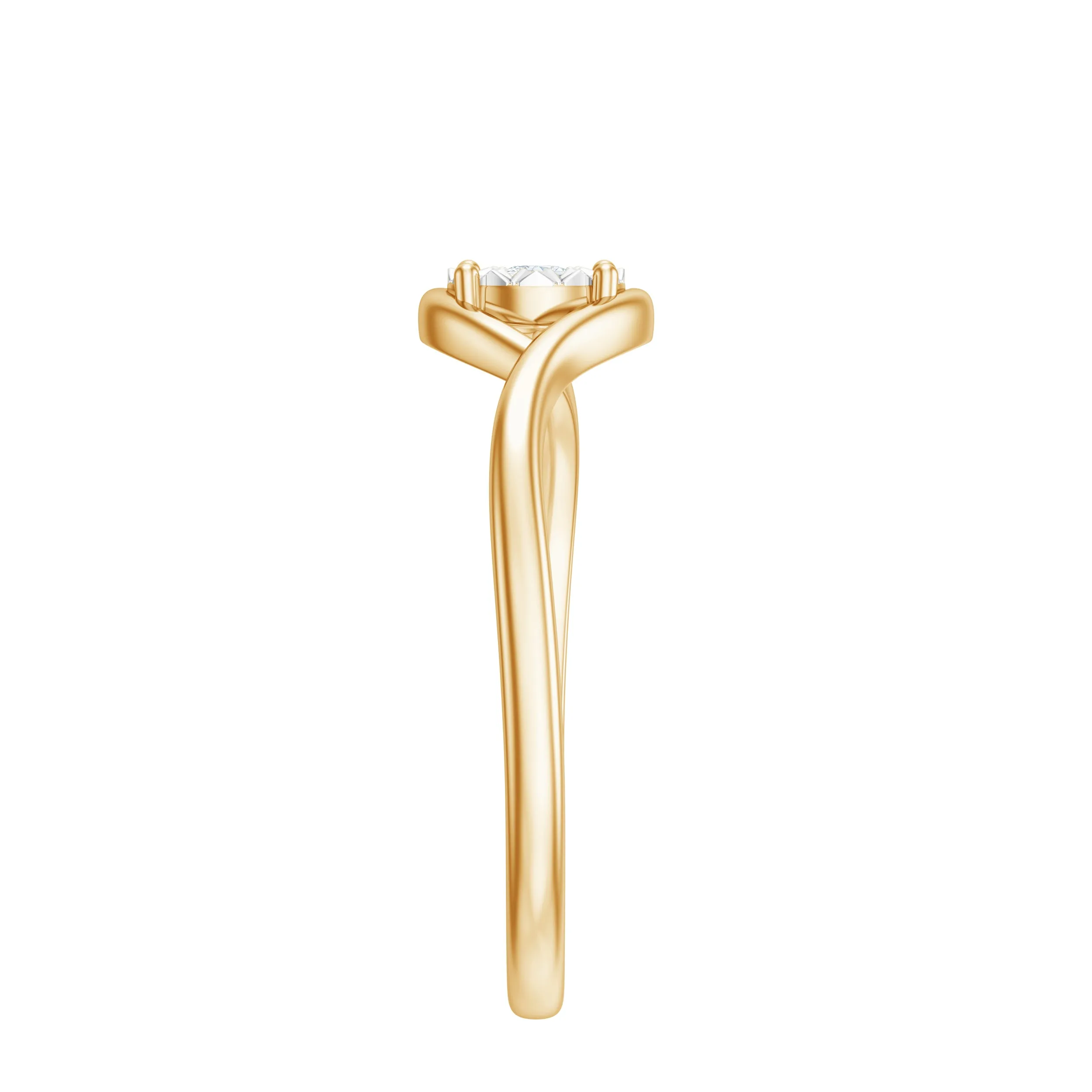 Illusion Set Round Cut Diamond Promise Ring in Gold