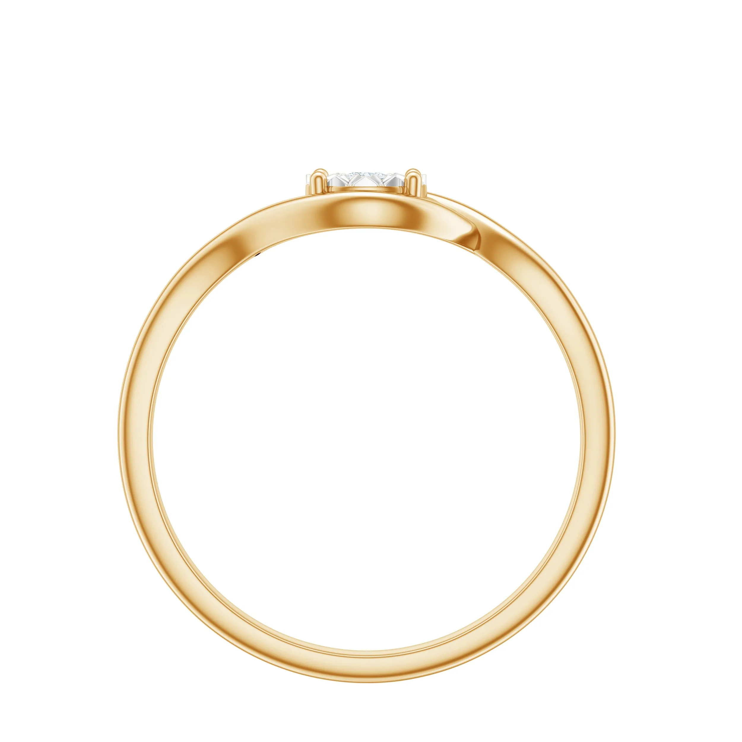 Illusion Set Round Cut Diamond Promise Ring in Gold