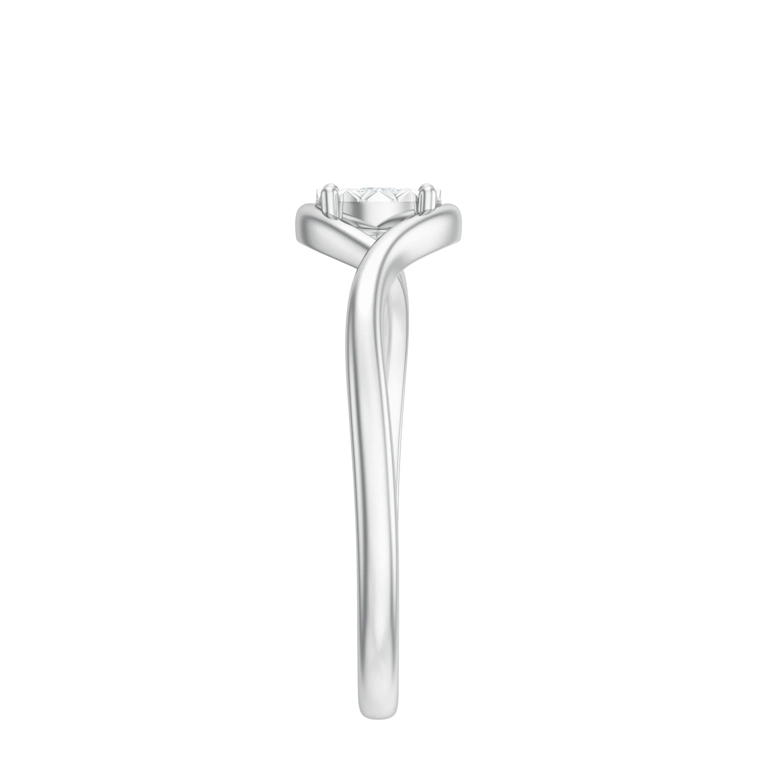 Illusion Set Round Cut Diamond Promise Ring in Gold