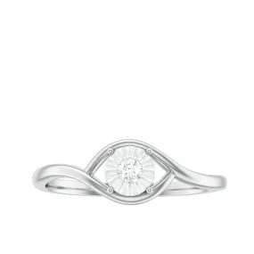 Illusion Set Round Cut Diamond Promise Ring in Gold