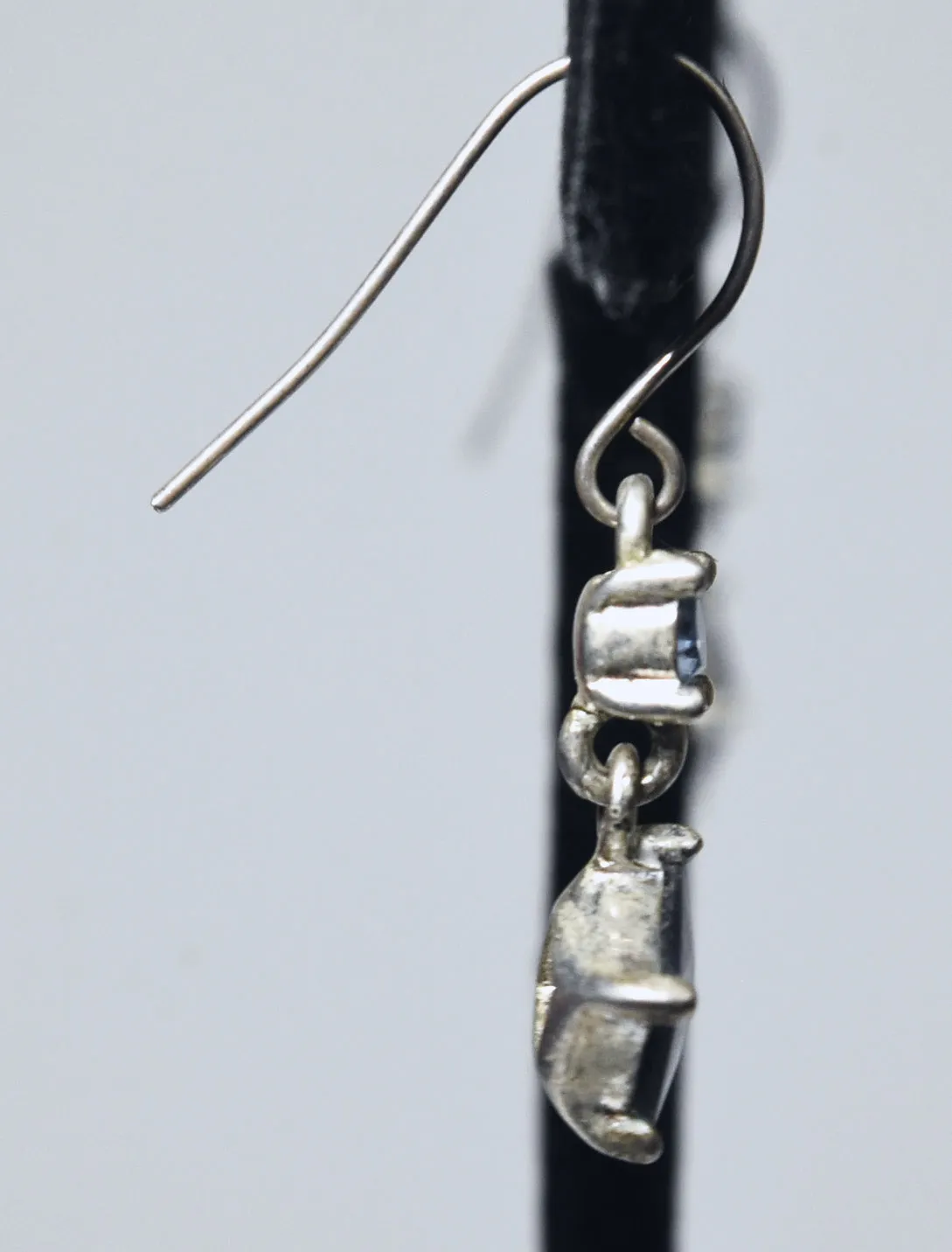 Imitatation Amethyst and Imitation Blue Topaz Dangle Earrings