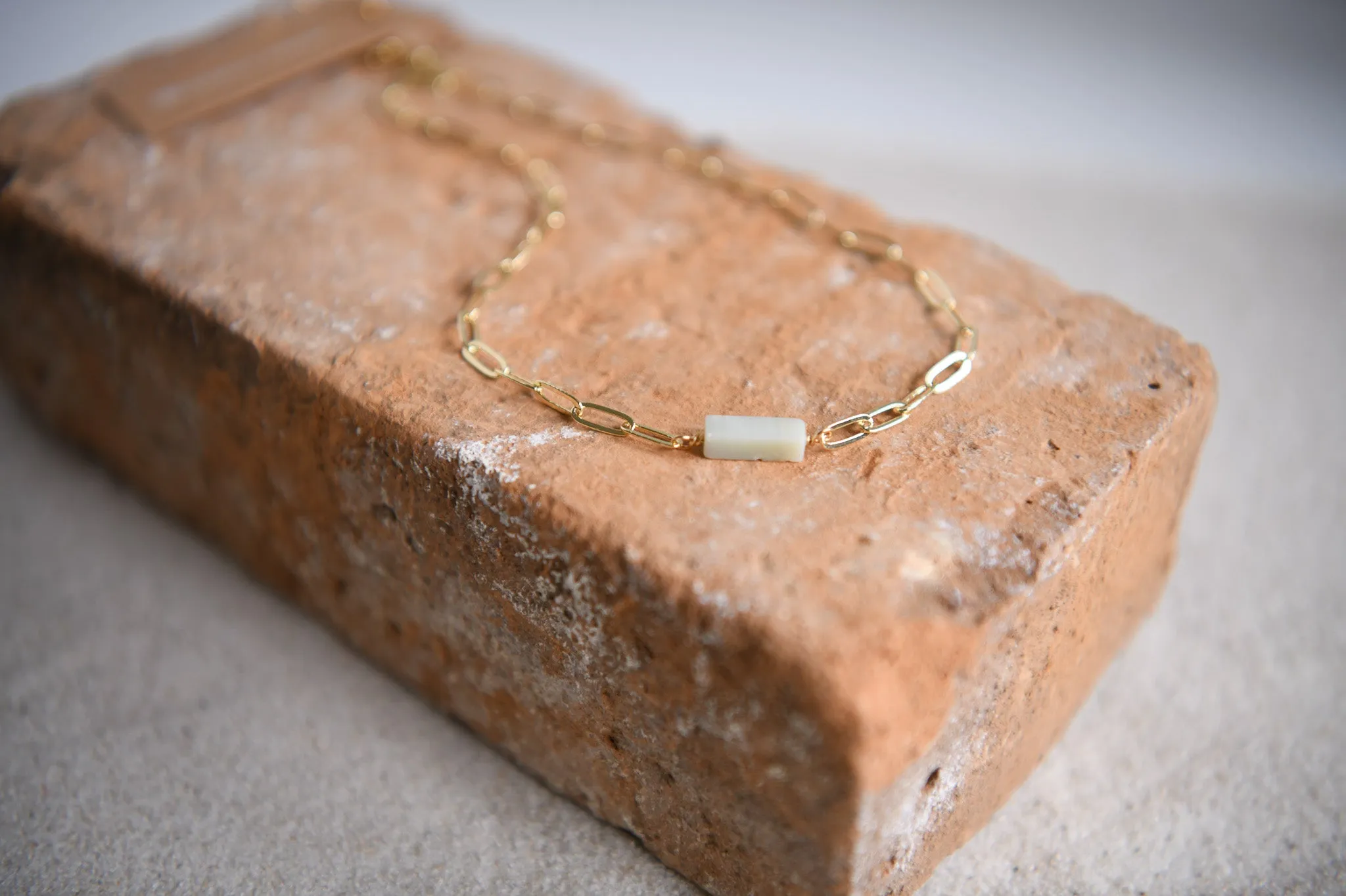 In My Dreams Amazonite Paperclip Necklace