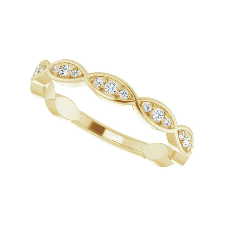 Infinity-Inspired Diamond Wedding Band in 14k Gold