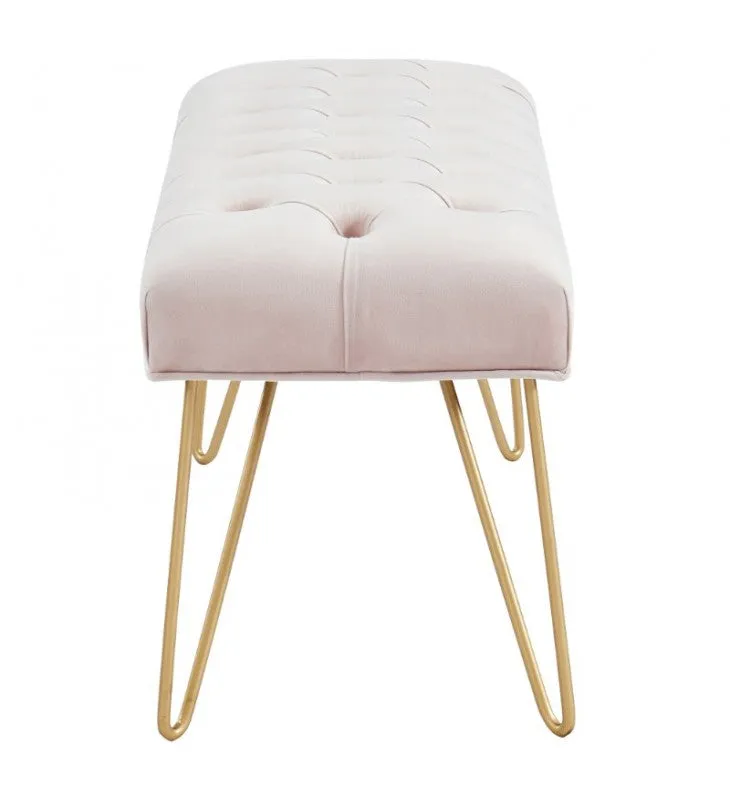 Inspire Vdara 401-833BSH Bench In Blush Pink/Gold