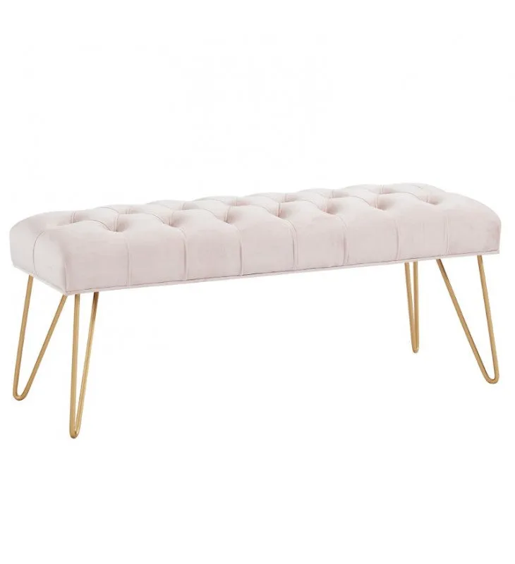 Inspire Vdara 401-833BSH Bench In Blush Pink/Gold