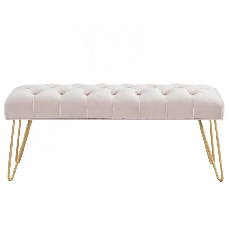 Inspire Vdara 401-833BSH Bench In Blush Pink/Gold