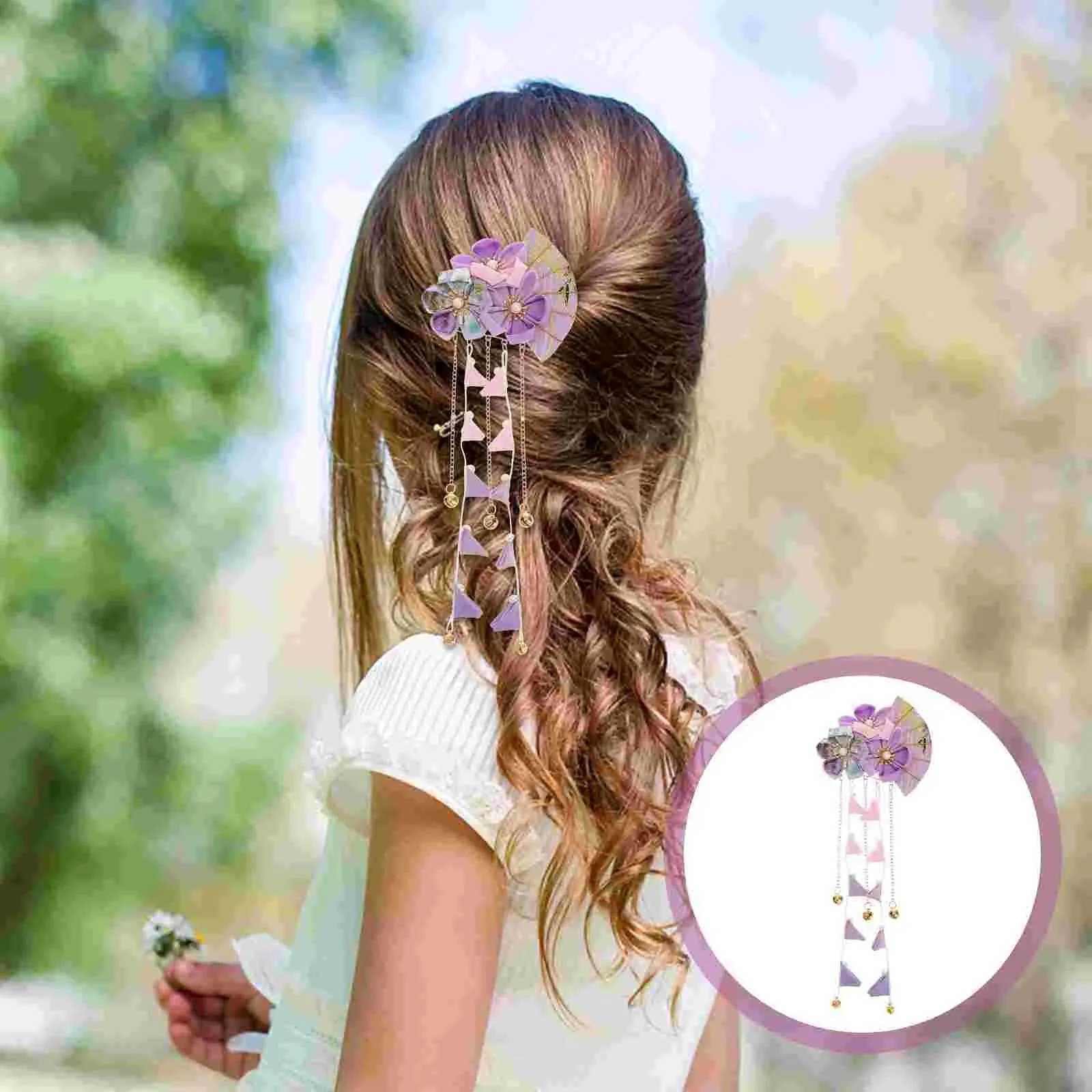 Japanese Hairpin Flower Tassel Clip