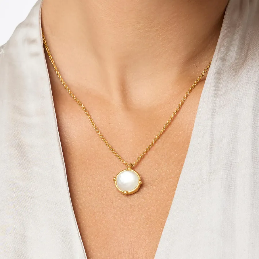 Julie Vos Honeybee Solitaire Necklace Clear Crystal