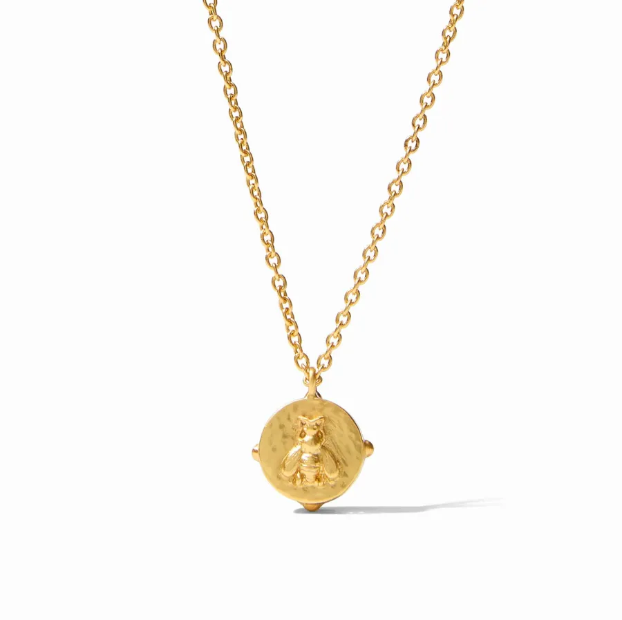 Julie Vos Honeybee Solitaire Necklace Clear Crystal