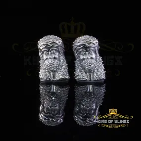 King of Bling's 0.33ct VVS 'D' Moissanite Men's/Womens 925 Silver White Jesus Stud Earrings