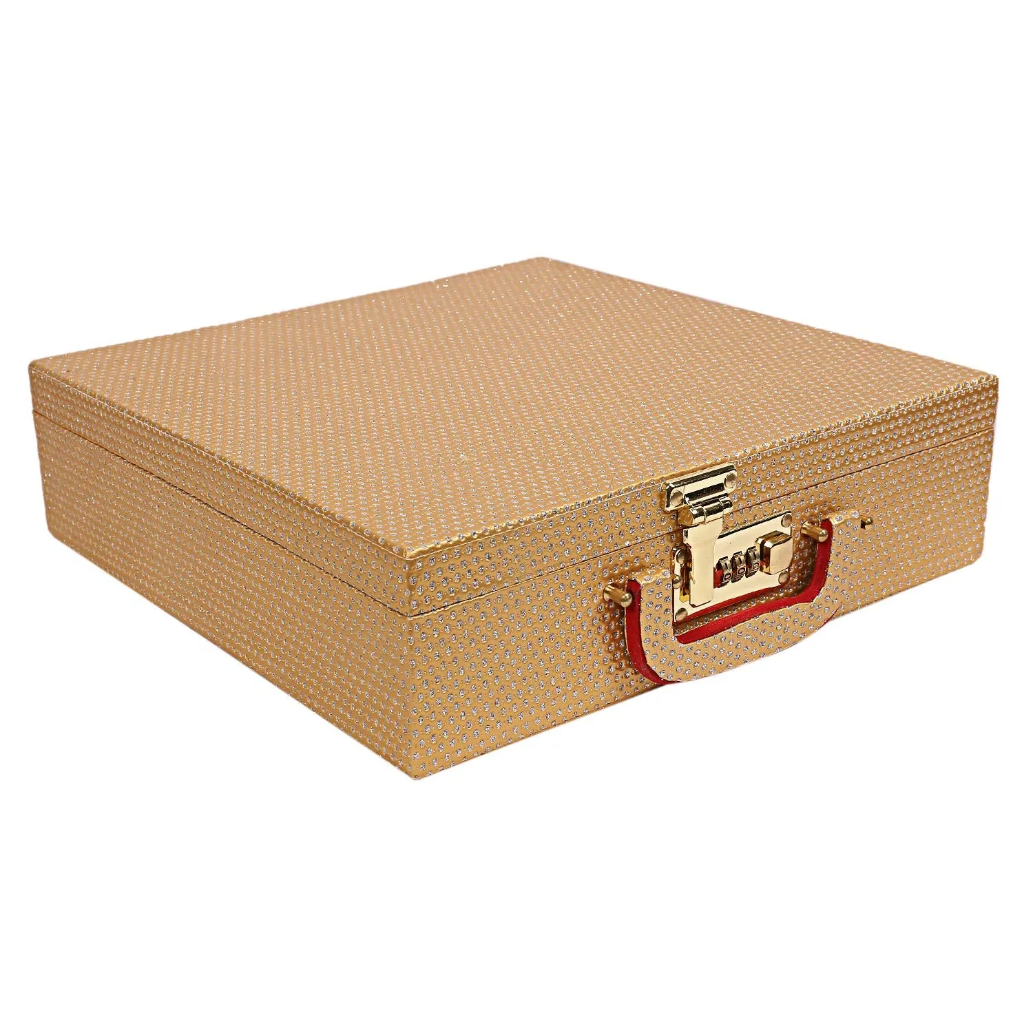 Kuber Industries Wooden 2 Pieces Four Rod Bangle Storage Box (Gold) -CTKTC8735