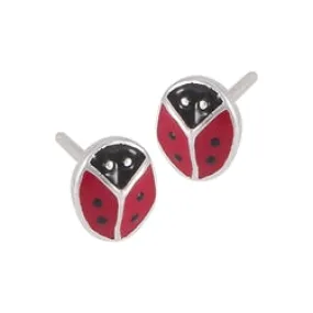 Ladybug Silver Stud