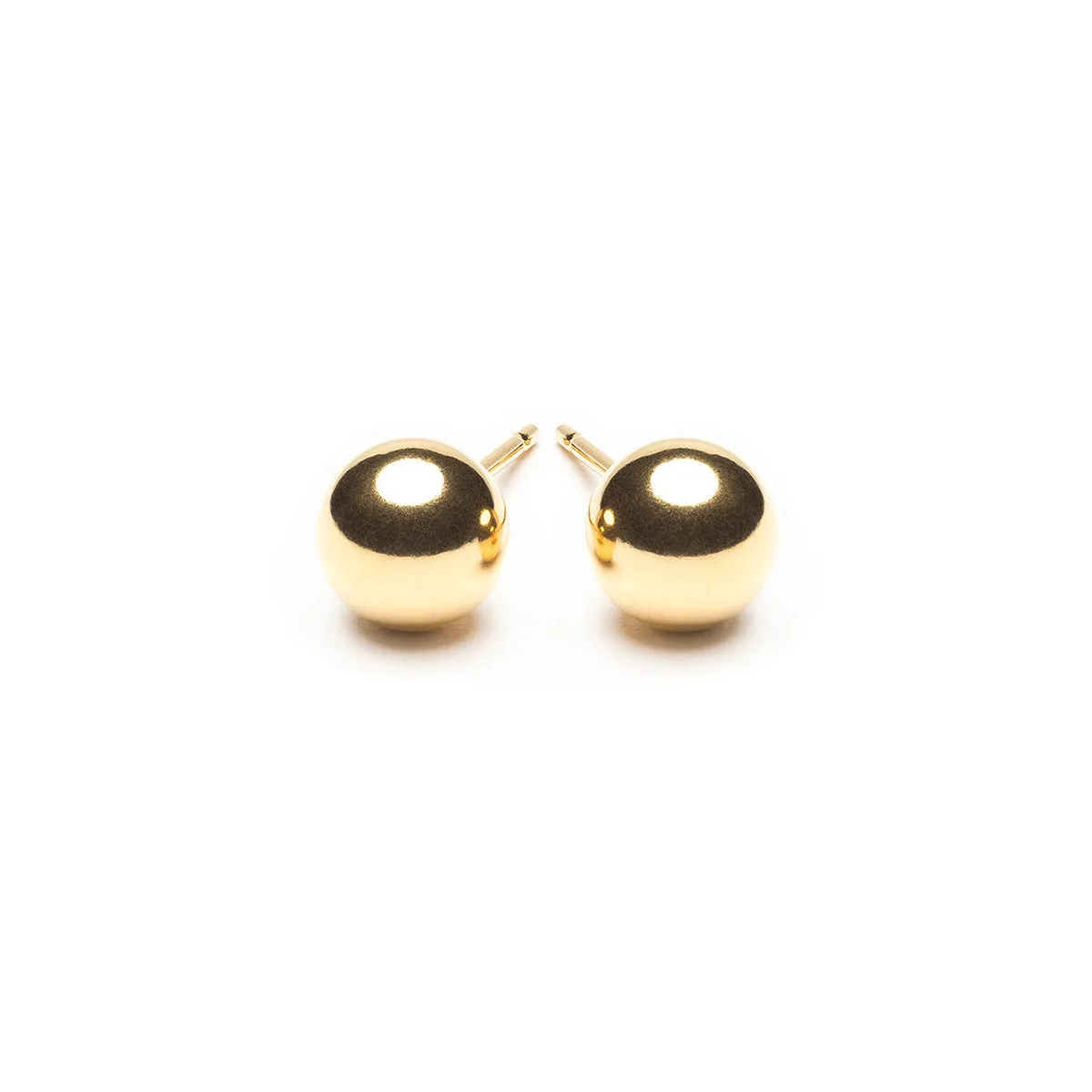 Large Ball Stud Earrings Gold Plated