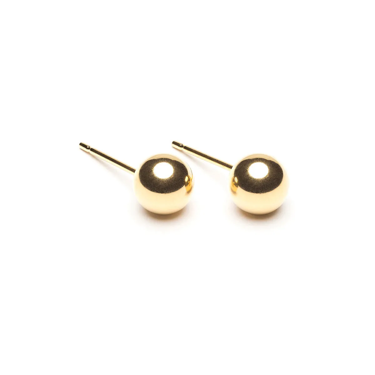 Large Ball Stud Earrings Gold Plated