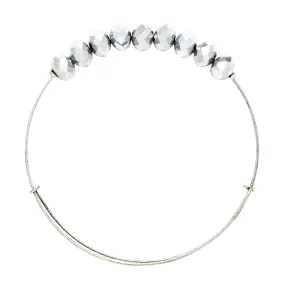 *Large Silver Crystal Wire Bangle