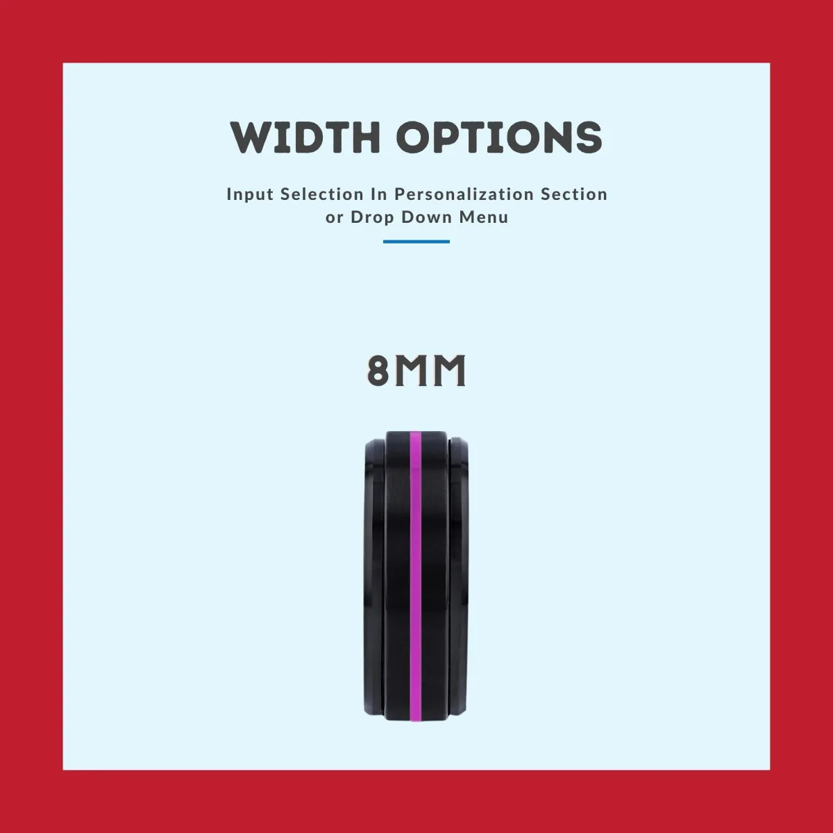 LAUNCESTON | Black & Red Wood, Black Tungsten Ring, Purple Groove, Stepped Edge