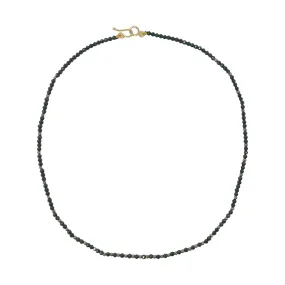 Lena Skadegard Black Spinel and Pyrite Necklacewith 9K Gold Clasp