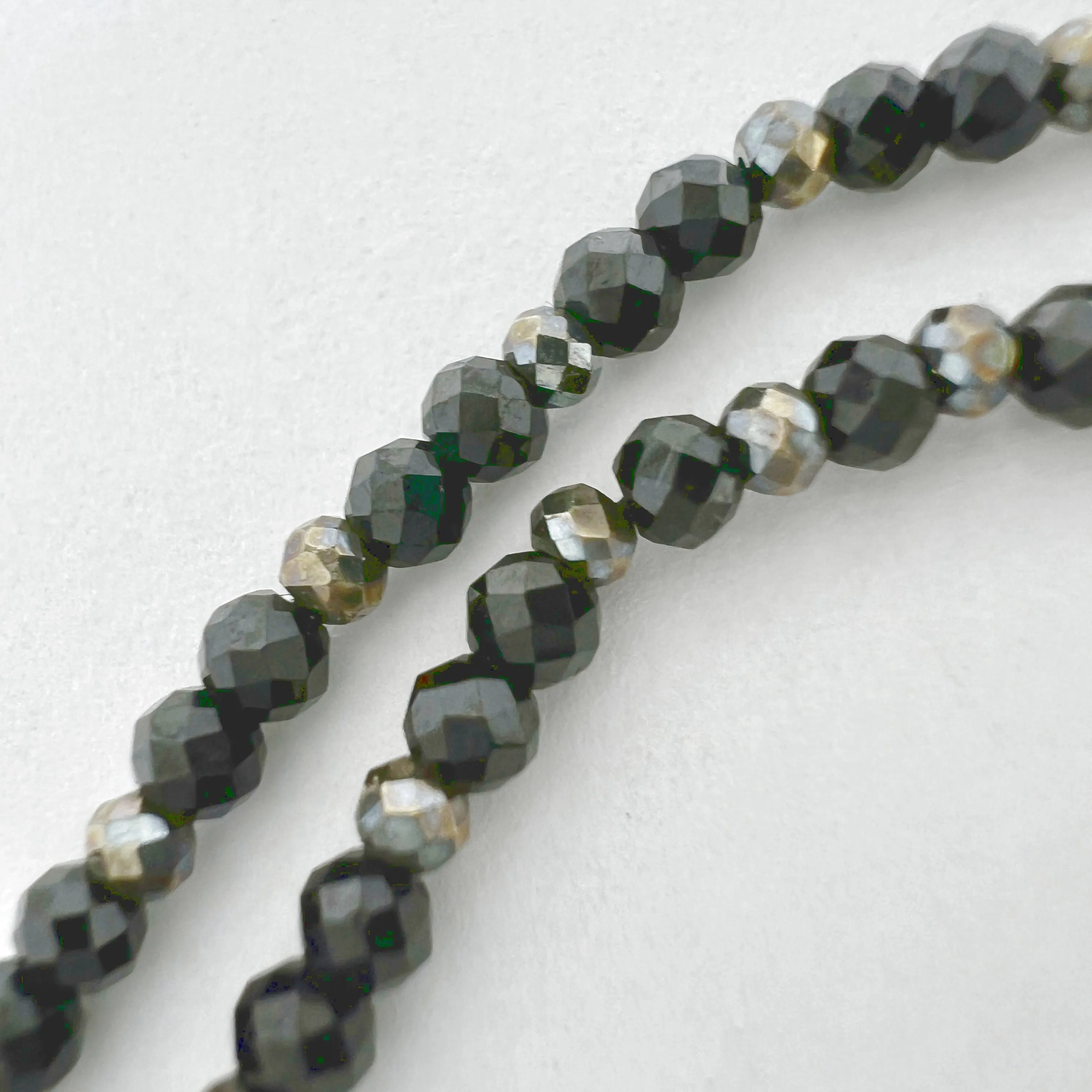 Lena Skadegard Black Spinel and Pyrite Necklacewith 9K Gold Clasp